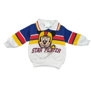 Vintage Disney Babies Baby Mickey Mouse Star Player Football Sweater 6-9 Months